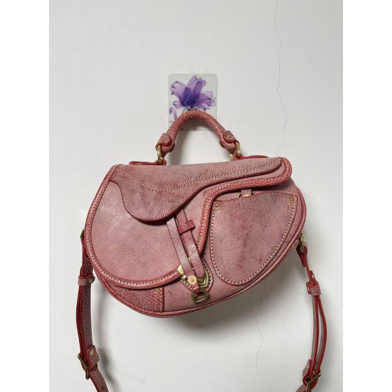Handmade thickened matte waxed leather mbox saddle bag